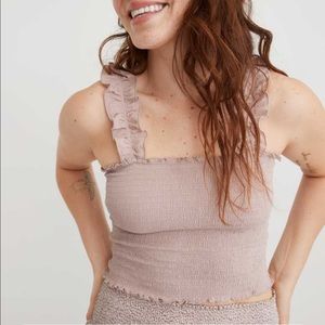 Aerie Ruffled Mauve Pajama Set